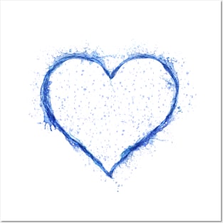 Blue Water Heart Posters and Art